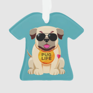 Pug Life custom text ornament