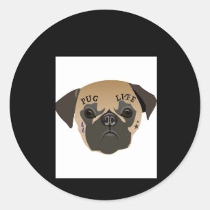 Pug Life Cute Pug Lover Gift Classic Round Sticker