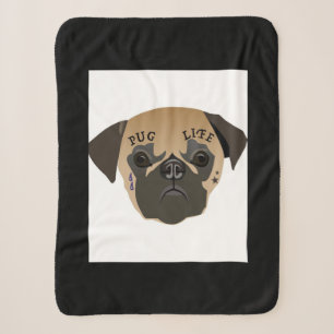 Pug Life Cute Pug Lover Gift Sherpa Blanket