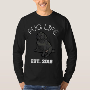Pug Life - Established 2018 - Black Pug Fitted Sco T-Shirt