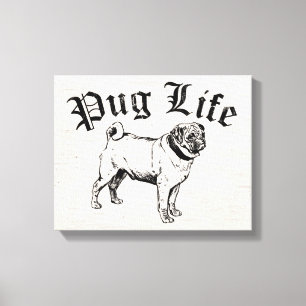Pug Life Funny Dog Gangster Canvas Print