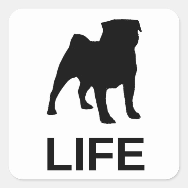 pug life silo square sticker (Front)
