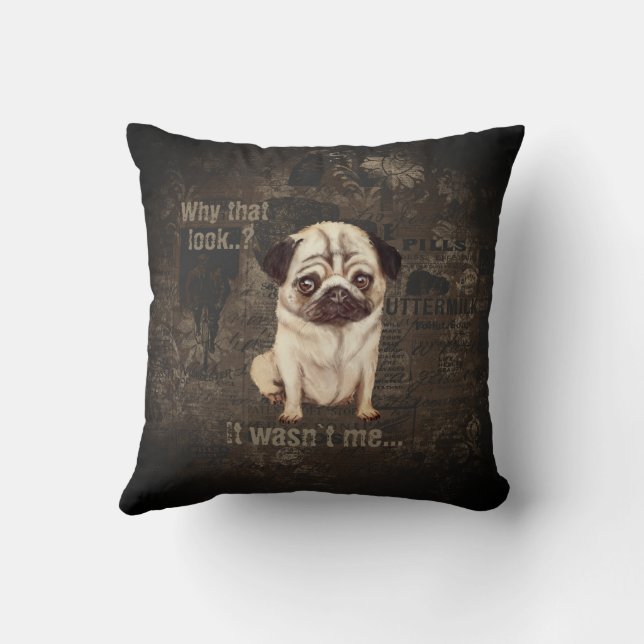 PUG life steampunk loft industrial custom name Cushion (Back)