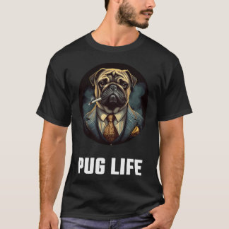Pug Life White Text T-Shirt