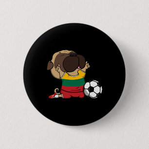 Pug Lithuania Soccer Fans Jersey Lithuanian Footll 6 Cm Round Badge