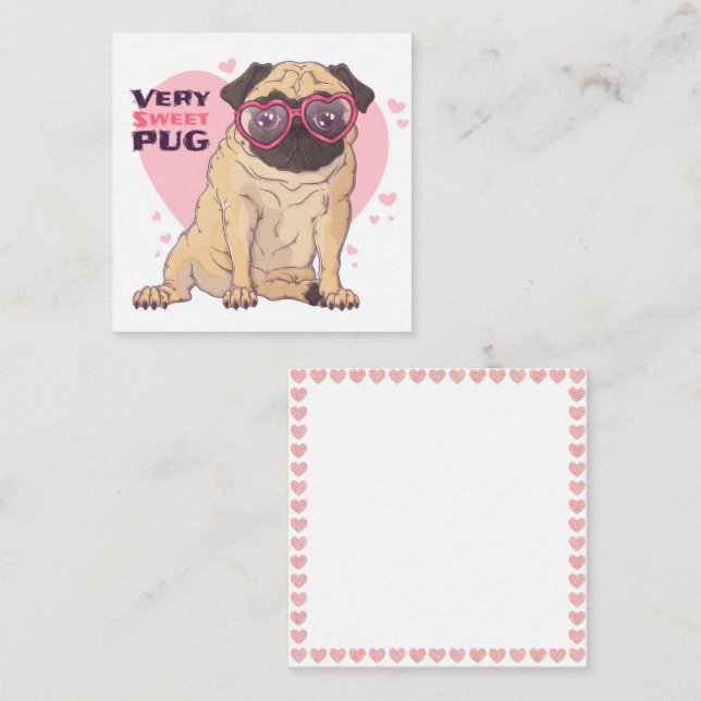 Pug Love Card (Front/Back)