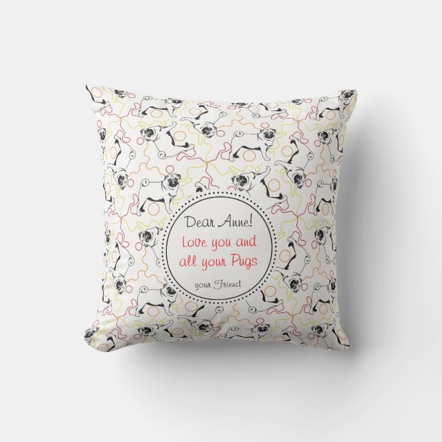 Pug Love Confession Cushion (Front)