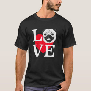 Pug Love Cute heart Pug T-Shirt