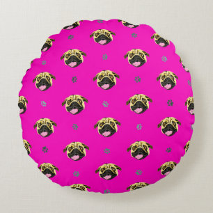 Pug Love Pink Pug Cushion
