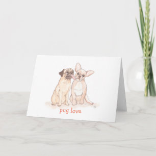 Pug Love Valentine Holiday Card
