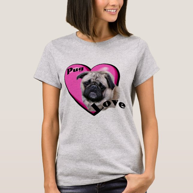 Pug Love Valentines Day T-shirt (Front)