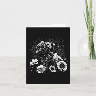 Pug Lover Dog Retro Style Tattoo  Card