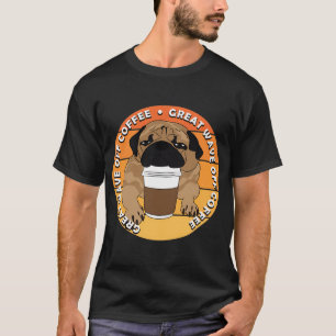 Pug lover- great wave off coffee sunset retro arti T-Shirt