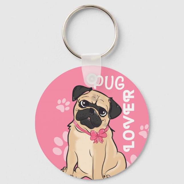 Pug Lover Keychain (Front)