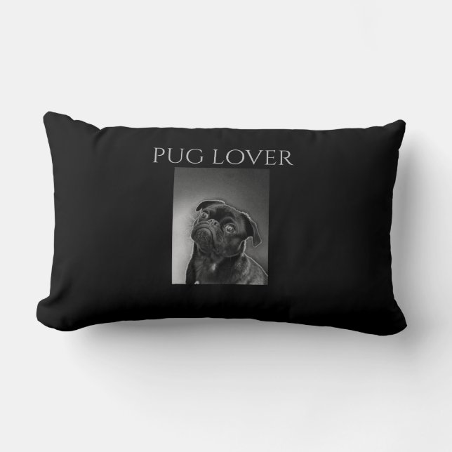 Pug lover Lumbar pillow. Cushion (Front)