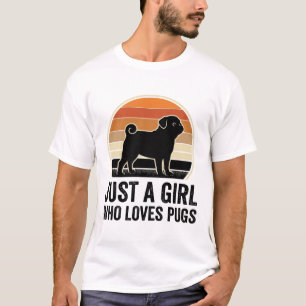 Pug Lover Vintage Just A Girl Dog Shirt Design_1
