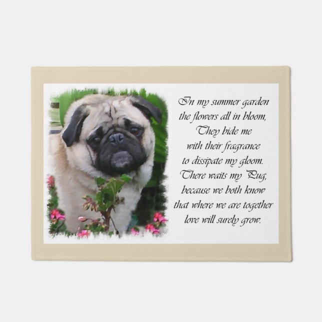 Pug Lovers Art Doormat (Front)