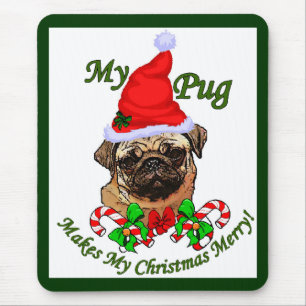 Pug Lovers Christmas Gifts Mouse Pad
