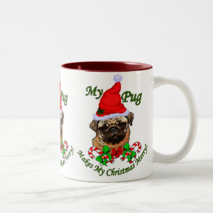 Pug  Lovers Christmas Gifts Two-Tone Coffee Mug