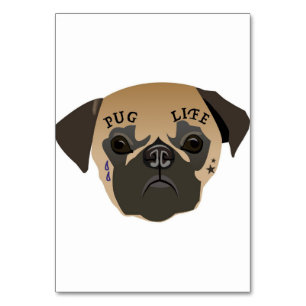 Pug Lovers   Cute Pug Life Table Number