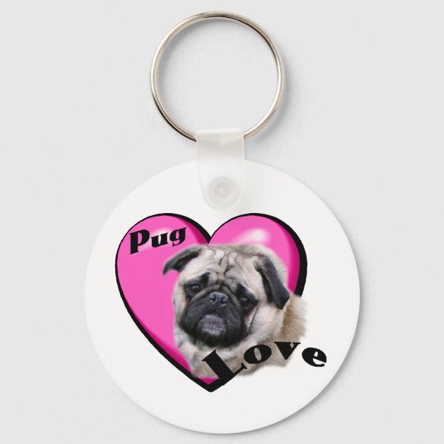 Pug Lovers Key Ring (Front)