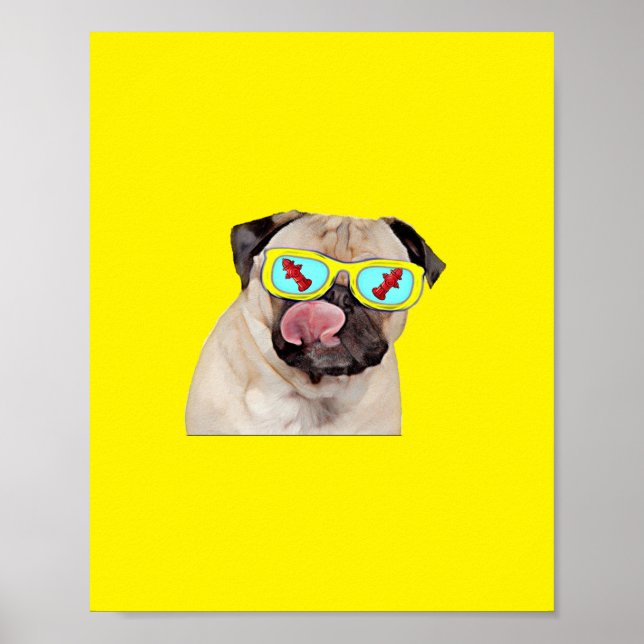 Pug loving fire hydrant  poster (Front)