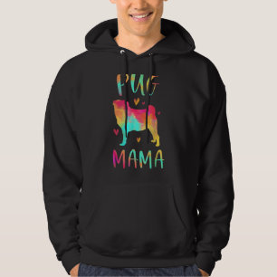 Pug Mama Colourful Pug Dog Mum For Mother's Day Hoodie
