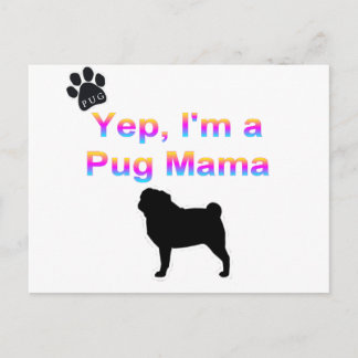 pug mama postcard