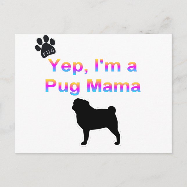 pug mama postcard (Front)