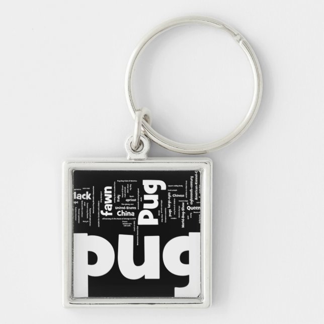 pug mashup.png key ring (Front)