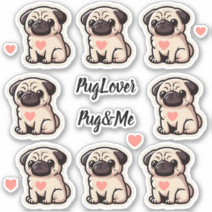 Pug&Me Set of Stickers