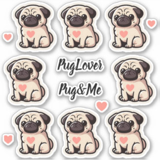 Pug&Me Set of Stickers