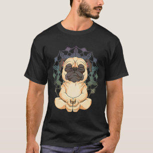 Pug Meditation Yoga Pose Dog Pet Funny Lover Essen T-Shirt