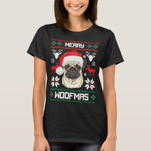 Pug Merry Woofmas Christmas T-Shirt Gift