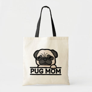 PUG MOM – Funny & Cute Pug Lover Gift Tote Bag