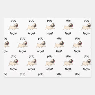 Pug Mom Wrapping Paper Sheet