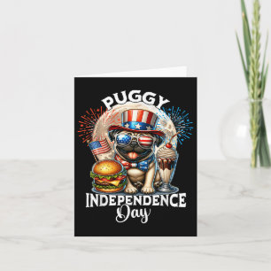 Pug Moon Independence Day Pug Card