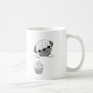 Pug Mug Cute Funny Pug Ink Drawing Dog Lover Mug