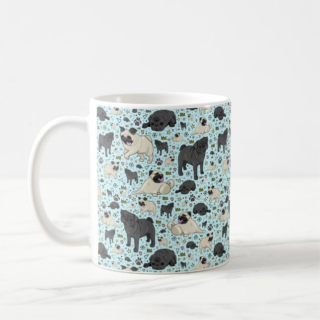 Pug Mug in Blue (Left)