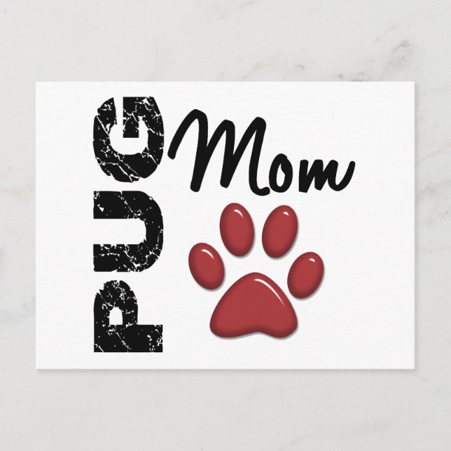 Pug Mum 2 Postcard (Front)