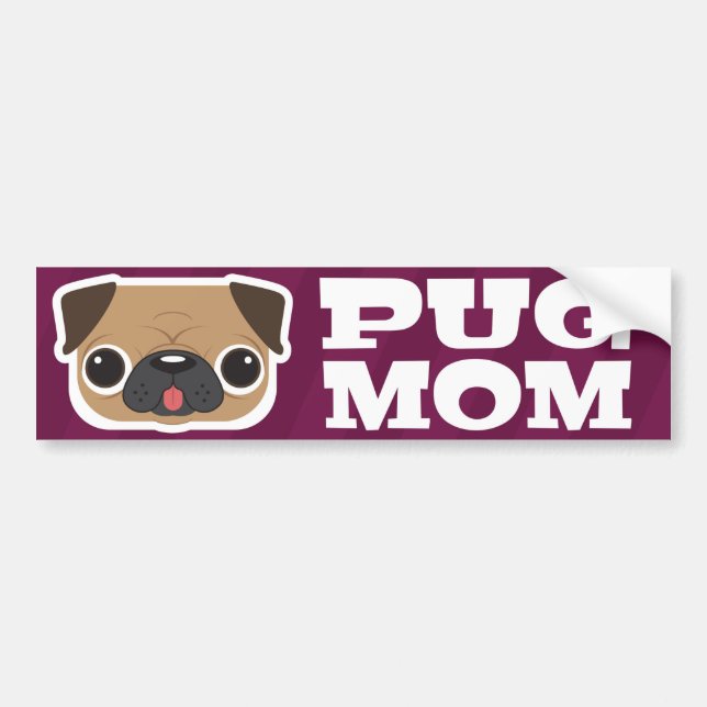 Pug Mum Bumper Sticker (Front)
