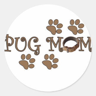 Pug Mum Classic Round Sticker