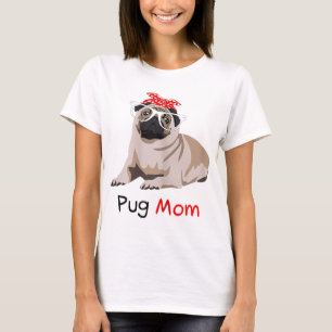 Pug Mum Dog Bandanna Pet Lover Gift Womens Pug T-Shirt