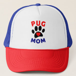 Pug Mum Dog Mum Drawing Trucker Hat