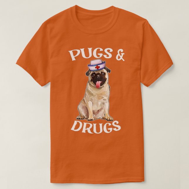 Pug Mum Pug Dog Mama Proud Nurse Life Nursing Pugs T-Shirt (Design Front)
