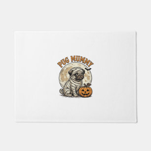 Pug Mummy Halloween Vintage Dog Shirt Design_1 Doormat