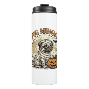 Pug Mummy Halloween Vintage Dog Shirt Design_1 Thermal Tumbler