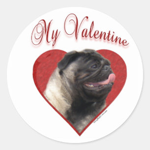Pug My Valentine - Sticker