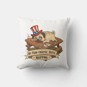 Pug Napping Cushion