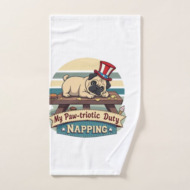 Pug Napping Hand Towel (Hand Towel)